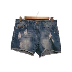 Cato Premium Contemporary Distressed Detailed Denim Shorts Size 8 EUC